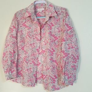 Pink button up top